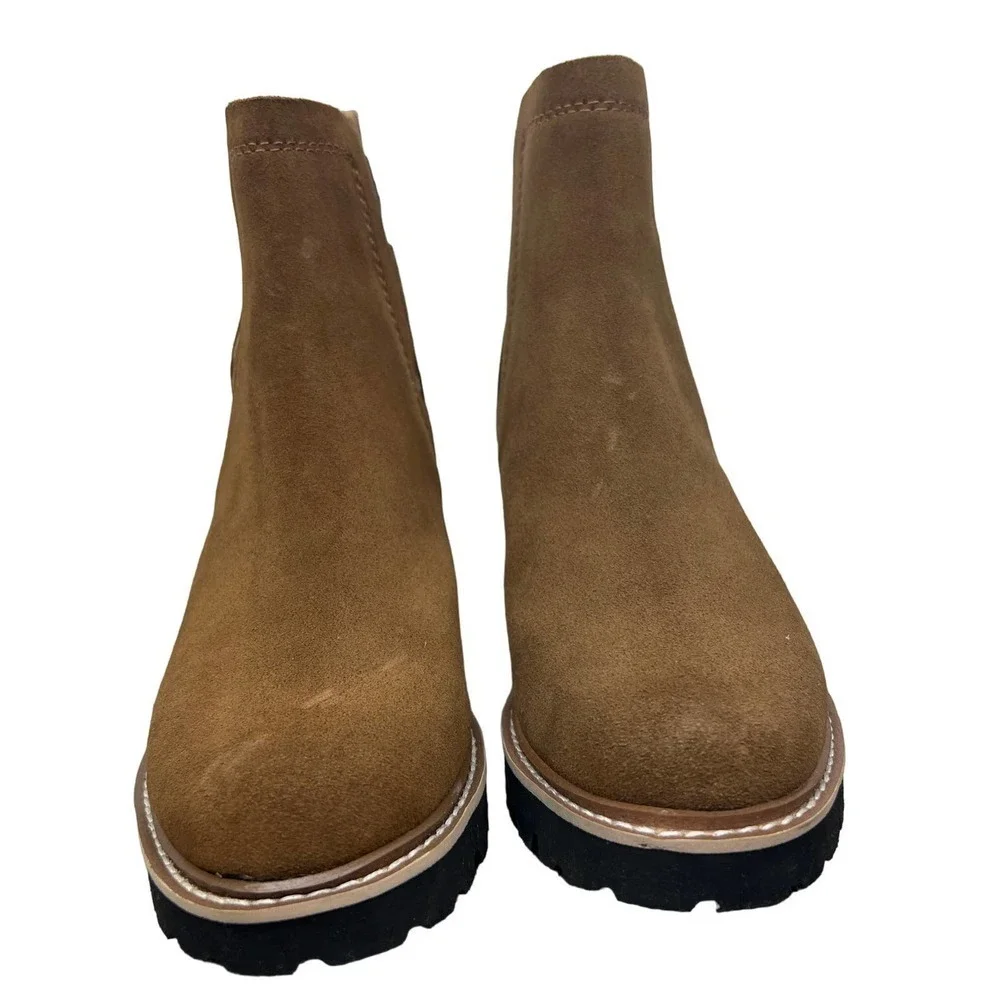 Dolce Vita Huey H2O Slip On Lug Bootie in Brown Suede Womens Size 6